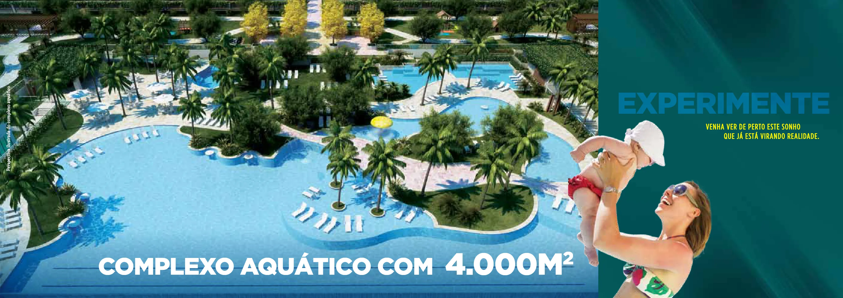 Le Parc Boa Viagem — perspectiva ilustrada do complexo aquático com 4.000 m²