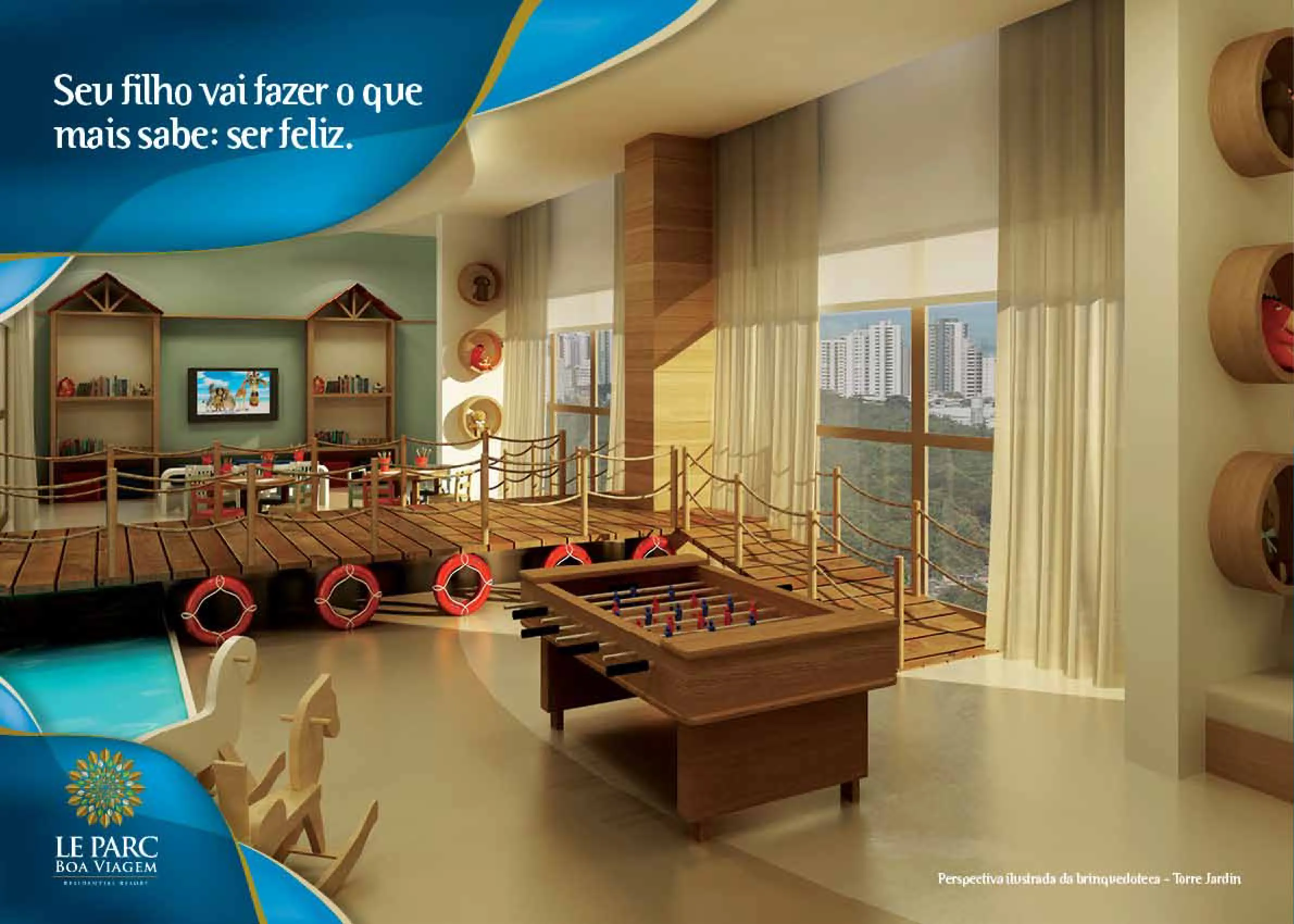 Le Parc Boa Viagem — perspectiva ilustrada da brinquedoteca